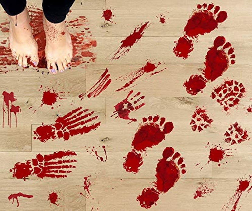 Bloody Footprints Floor Cling-On Party Decorations