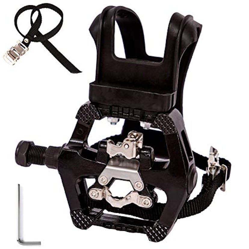 YBEKI Hybrid Pedal with Toe Clip and Straps