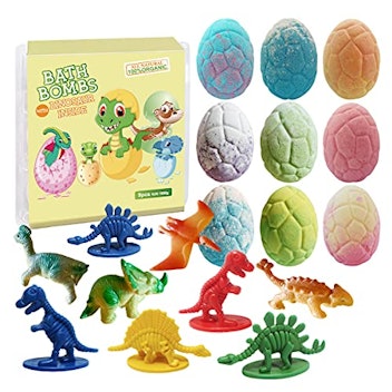 Clear and Fresh Dino Egg Organic Bath Bomb Gift Set with Dinosaur Inside