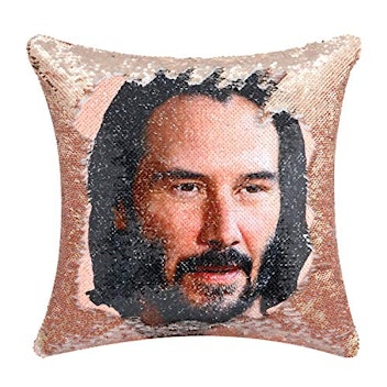 Keanu Reeves Sequin Throw Pillow