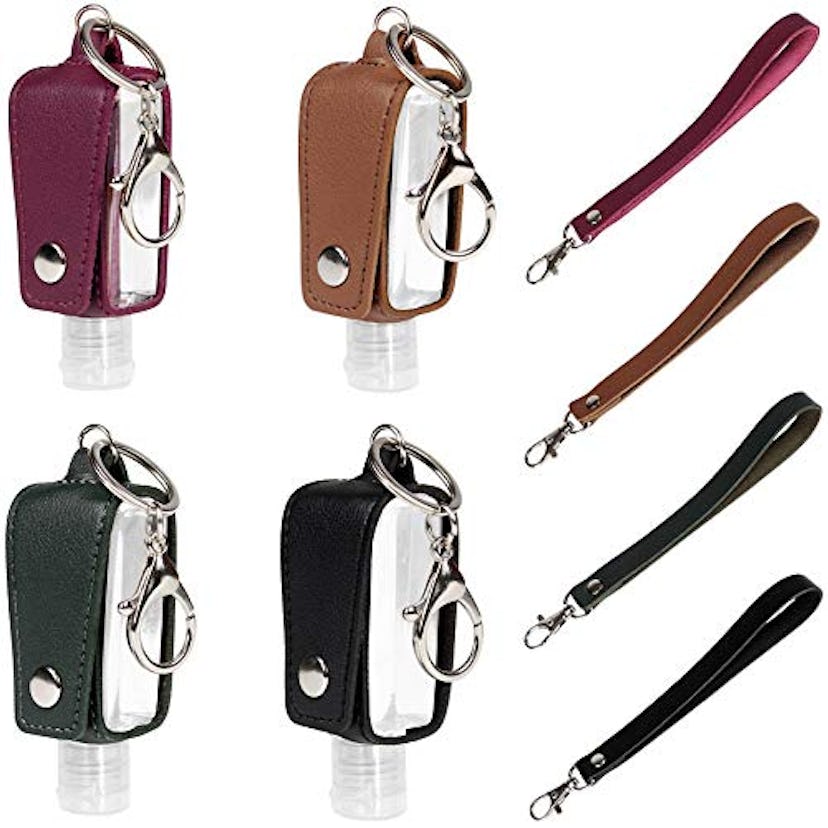 BIHRTC 4Packs of Hand Sanitizer Keychain Holder wit Refillable Bottle