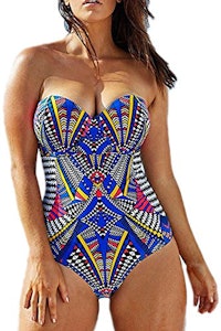 American Trends Tribal Printed Plus Size One Piece Bandeau