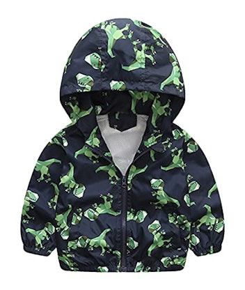 lymanchi Dinosaur Hooded Zip Windbreaker