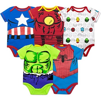 Marvel Baby Boys' 5 Pack Bodysuits