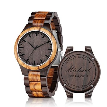 UMIPHIMAT Personalized Engraved Wooden Watch 
