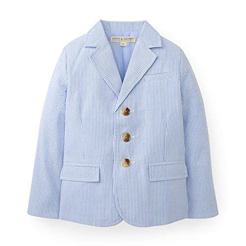 Hope & Henry Boys' Classic Seersucker Suit Jacket