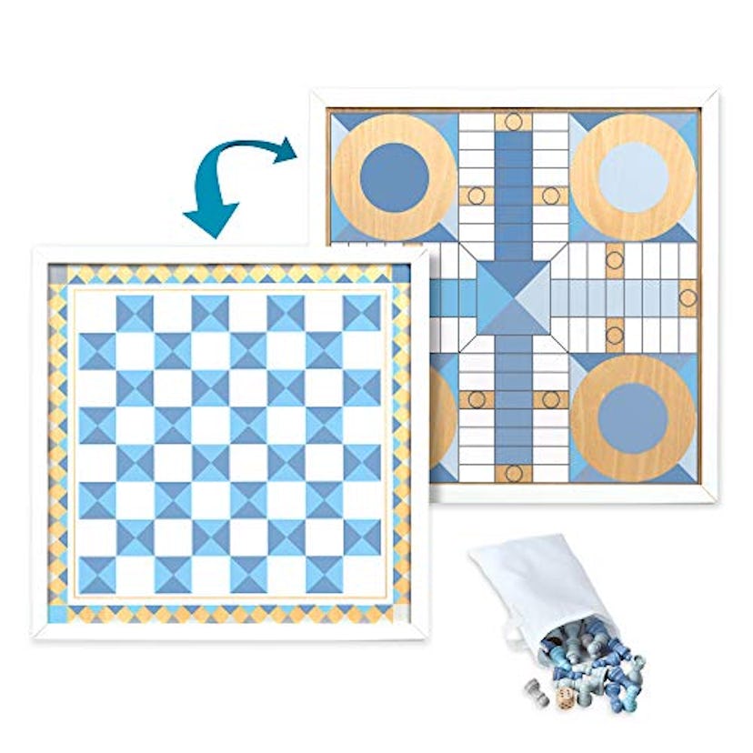 Melissa & Doug Wooden Pachisi & Chess Set