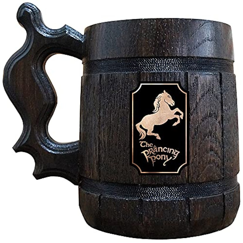 Prancing Pony Wooden Beer Stein