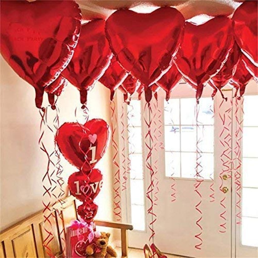 Red Heart Balloons Set