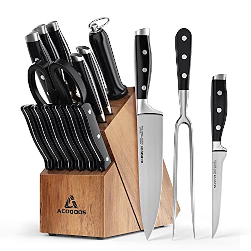 Acoqoos 17-Piece Knife Block Set