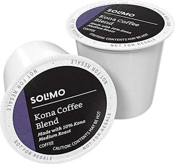 100 Ct. Solimo Medium Roast Coffee Pods, Kona Blend, Compatible with Keurig 2.0 K-Cup Brewers