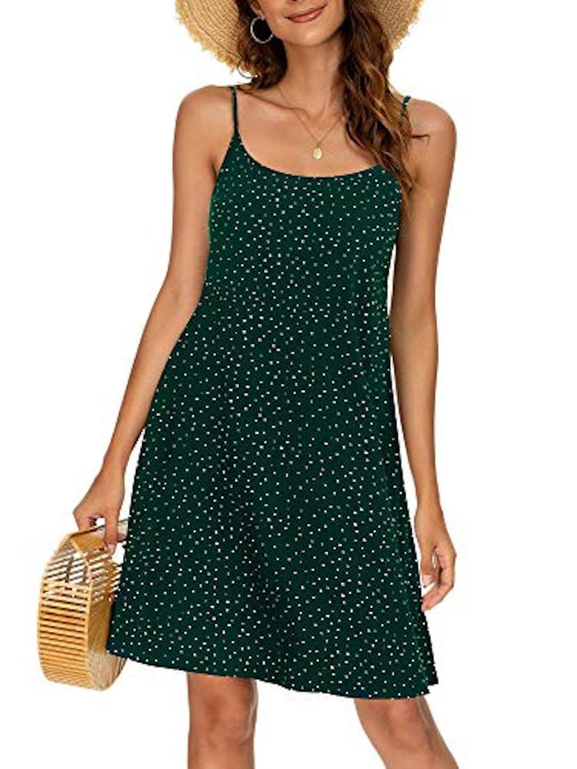 MSBASIC Women's Sleeveless Adjustable Strappy Summer Beach Swing Dress 