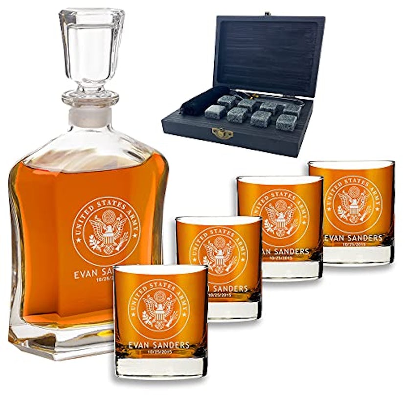 Froolu Premium Custom Whiskey Decanter Set