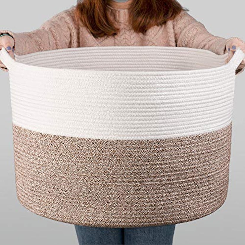 INDRESSME XXXLarge Cotton Rope Basket