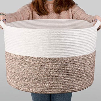 INDRESSME XXXLarge Cotton Rope Basket