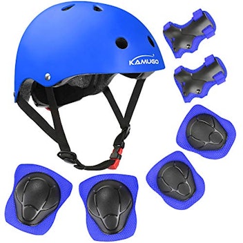 KAMUGO Cycling and Skating Elbow, Knee Pads & Helmet Set