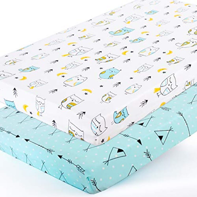 BROLEX Stretchy Mini Crib Sheets 2-Pack