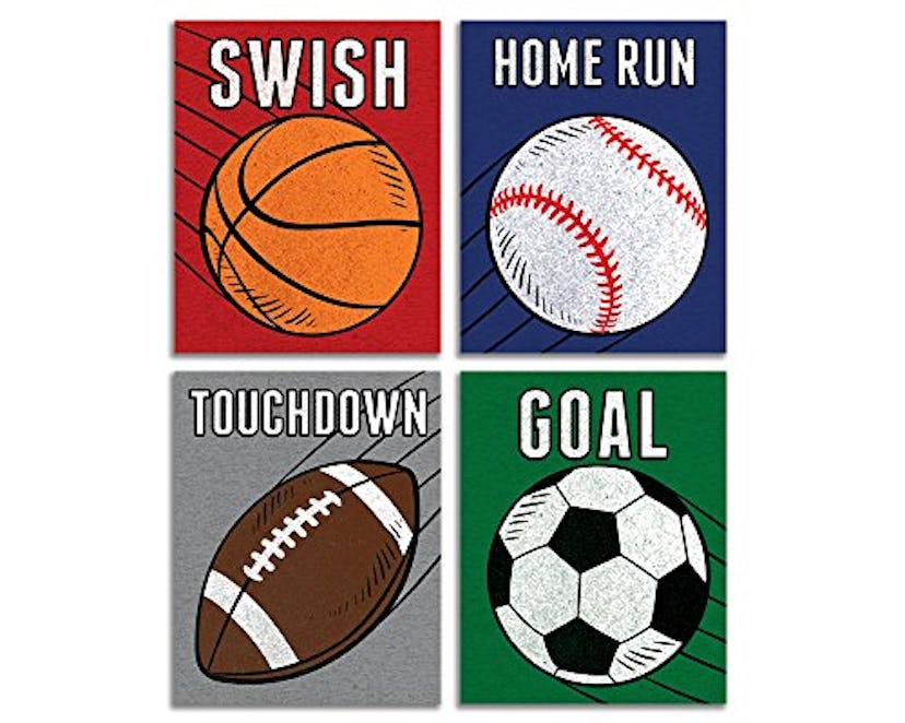 Elegant Signs Sports Decor Wall Prints - (Set of 4)