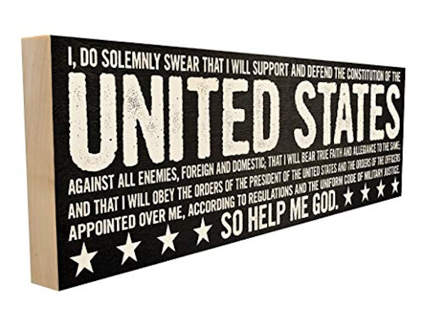 Sawyer's Mill Store Oath of Enlistment Wood Block Sign
