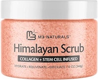 M3 Naturals Himalayan Salt Scrub Exfoliator Infused with Collagen and Stem Cell Natural