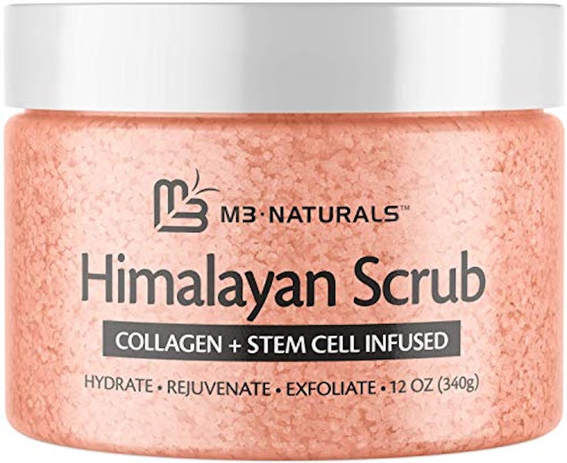 M3 Naturals Himalayan Salt Scrub Exfoliator Infused with Collagen and Stem Cell Natural