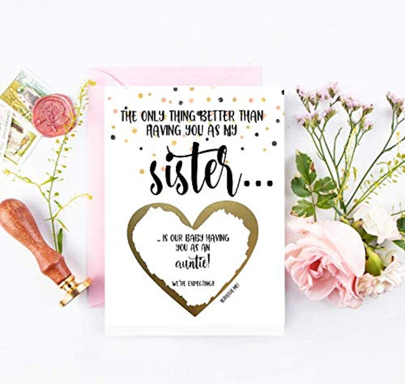 Pregnancy Scratch Off Card for Sister New Aunt