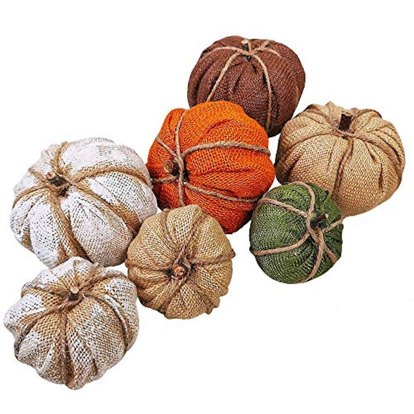 Winlyn Assorted Burlap Pumpkins