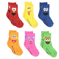 Sesame Street Multi Pack Crew Socks with Grippers