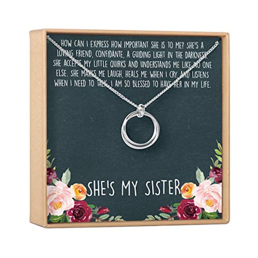 Dear Ava Sister Necklace- 2 Symmetrical Circles Linked