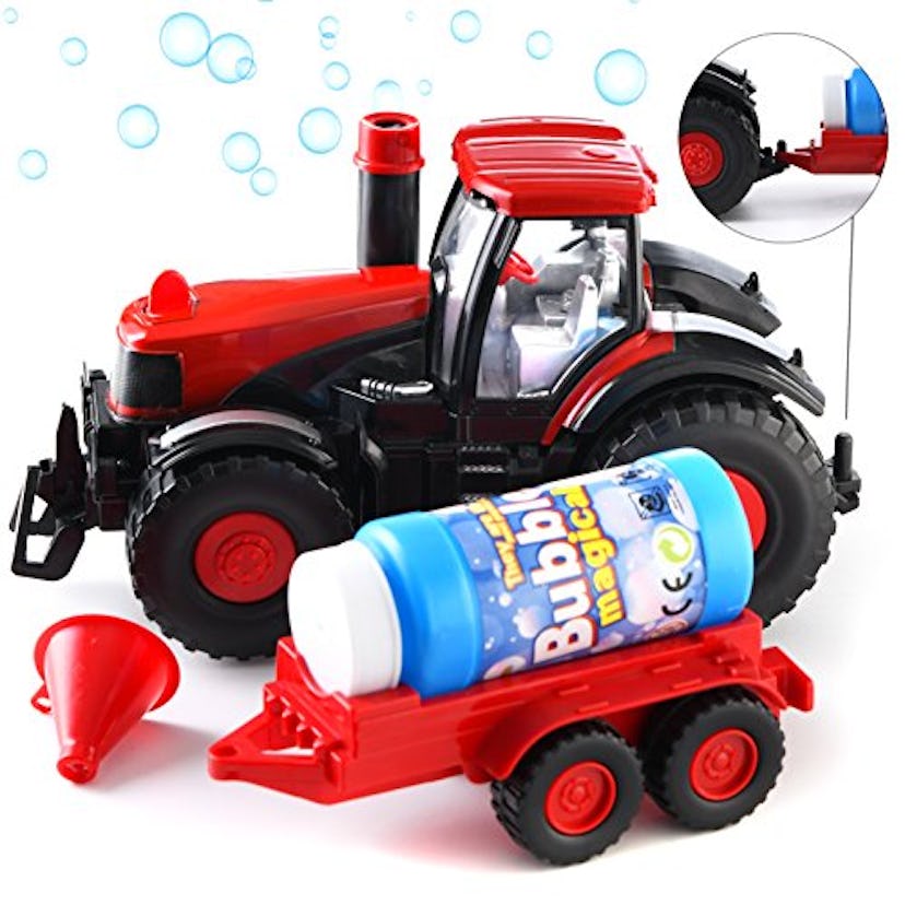 Prextex Bump & Go Bubble Blowing Farm Tractor