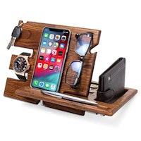 TESLYAR Wood Watch and Phone Station
