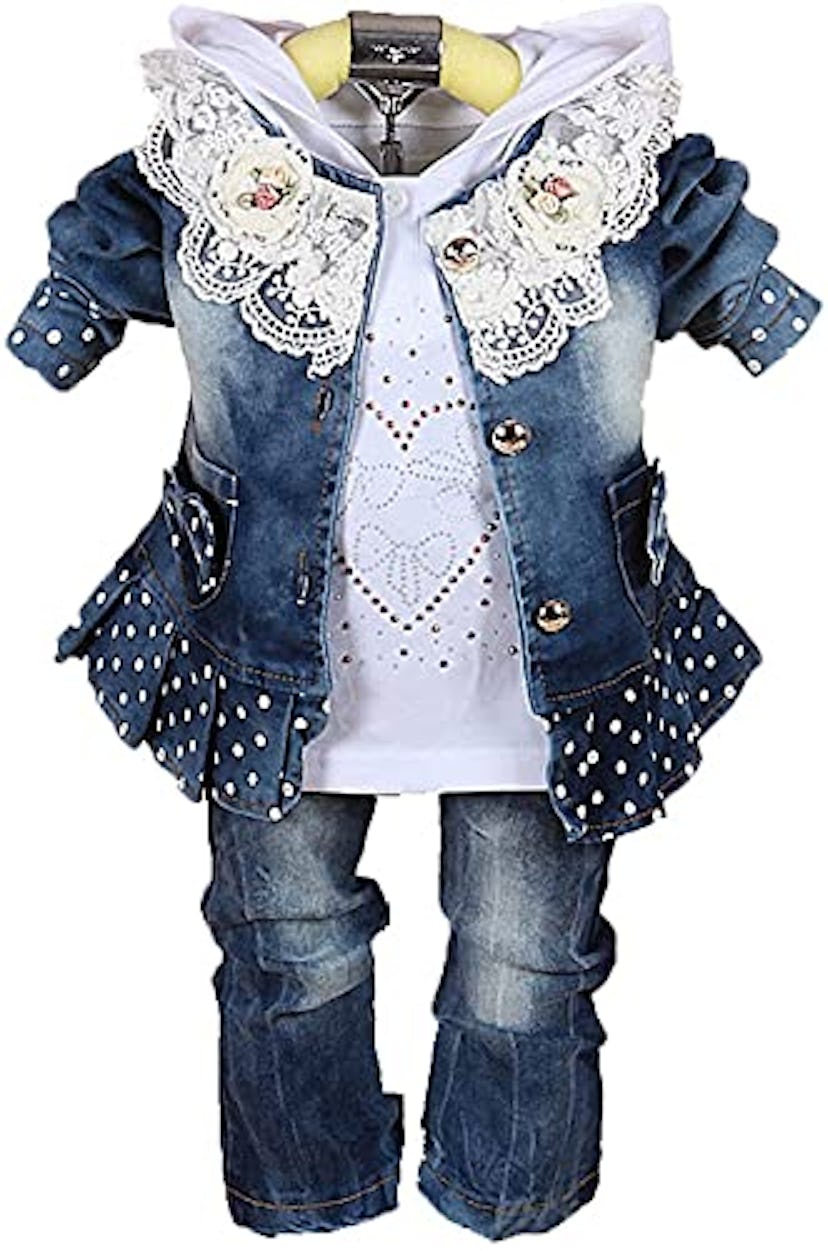 Yao Toddler Girls Denim Set