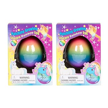 Set of 2 Surprise Growing Unicorn Hatching Rainbow Eggs