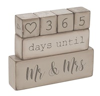 Wooden Block Wedding Day Countdown Calendar