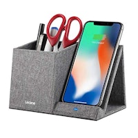 Lecone 10W Fast Wireless Charger with Desk Organizer 