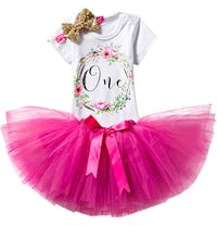 TTYAOVO Baby Girl 1st Birthday 3pcs Outfit