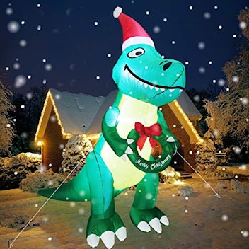 10 Ft Tall Christmas Inflatables Dinosaur