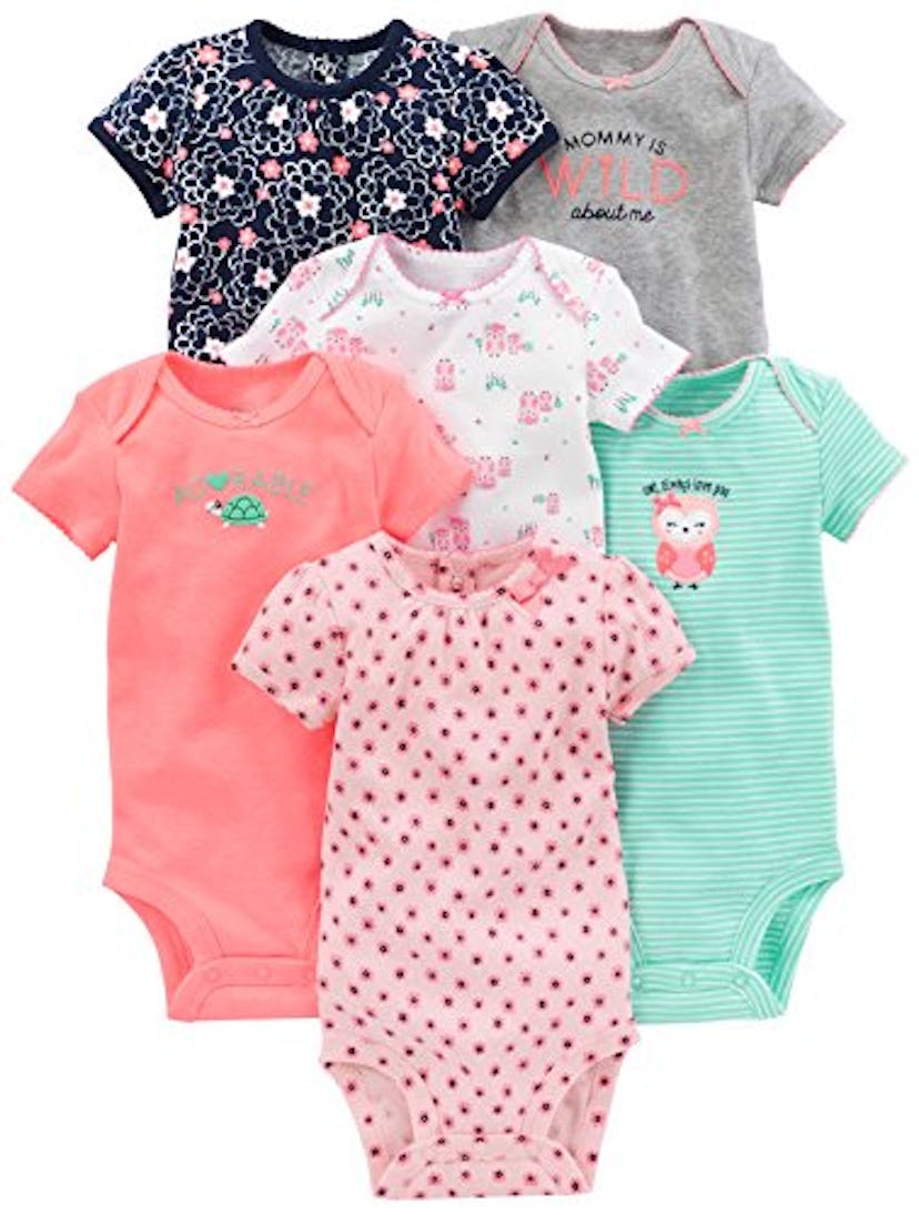 Simple Joys by Carter's Girls' 6-Pack Short-Sleeve Bodysuits