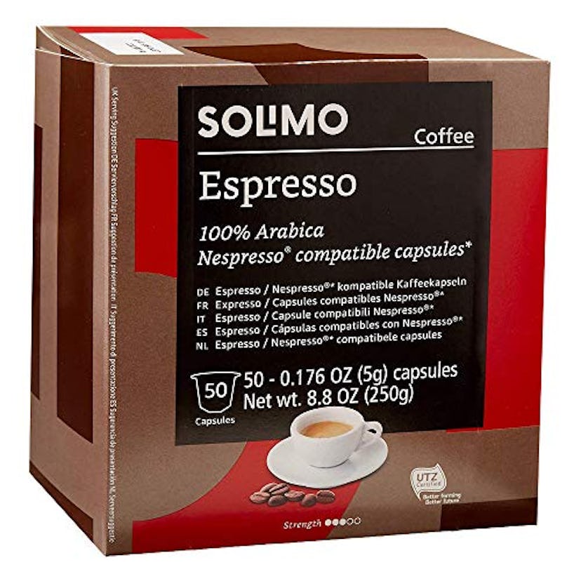 Solimo Espresso Capsules 50 CT, Compatible with Nespresso Original Brewers