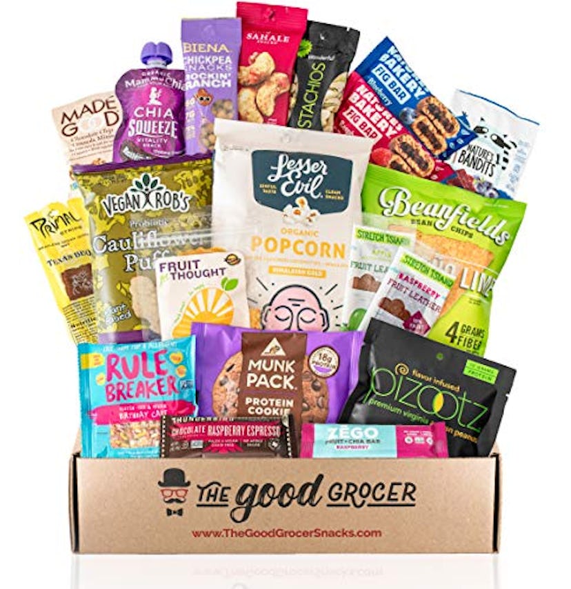 Healthy VEGAN Snacks Care Package: Plant-based, Non-GMO, Vegan Jerky, Snack Bars, Protein Cookies, C...