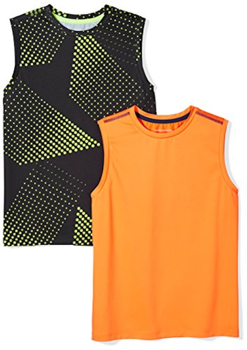 Amazon Essentials Boys' Active Performance Muscle Tank Tops 2 Pack