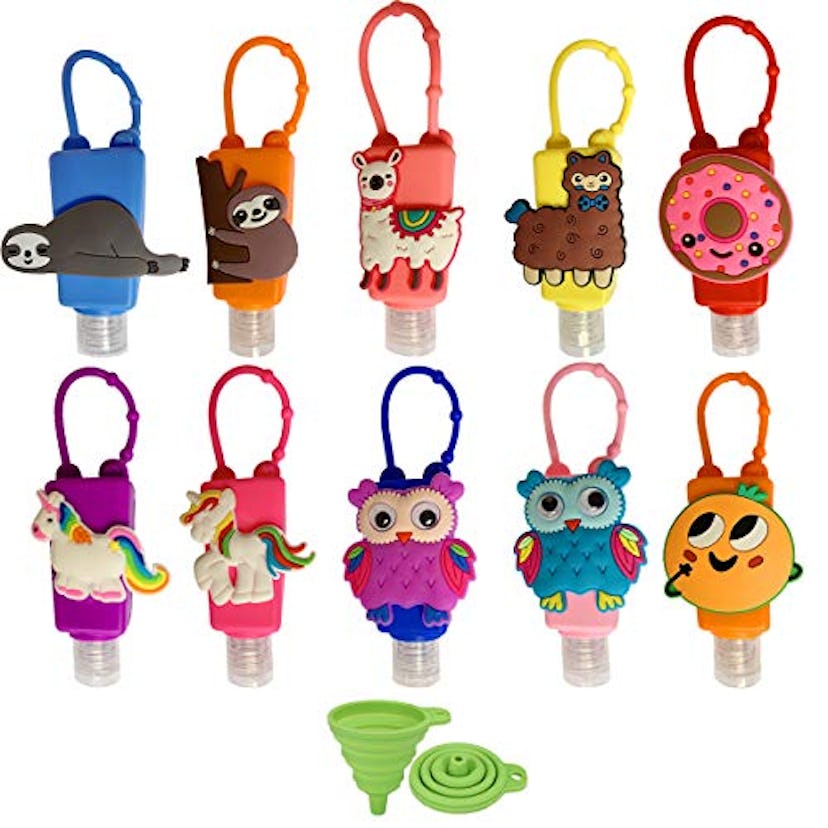 DARUNAXY Assorted Silicone Bottles Keychain Carriers