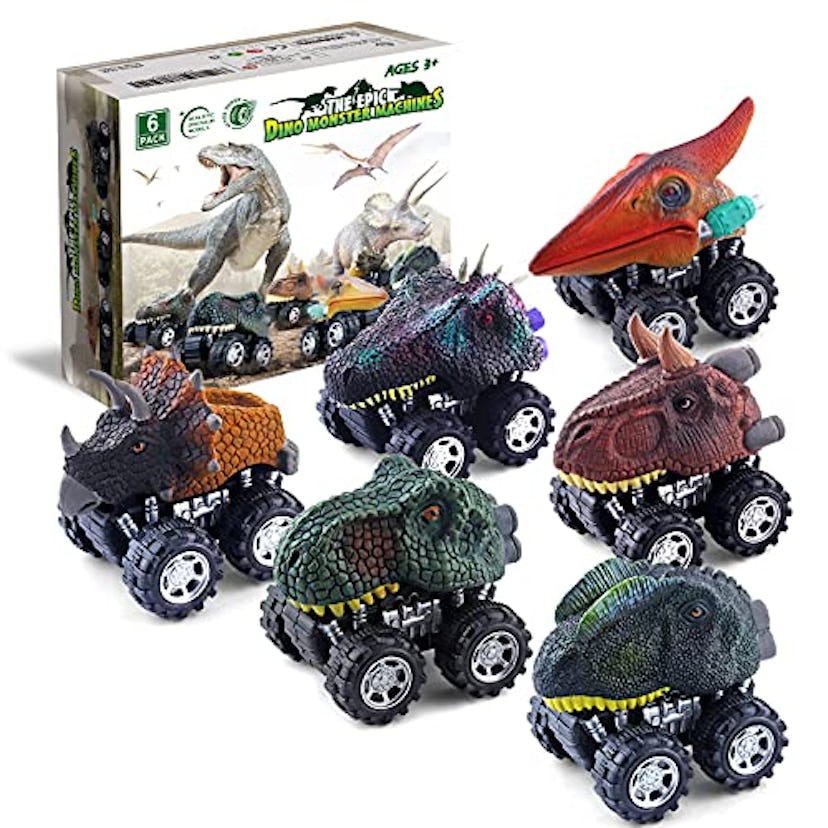 DINOBROS Dinosaur Pull Back Cars