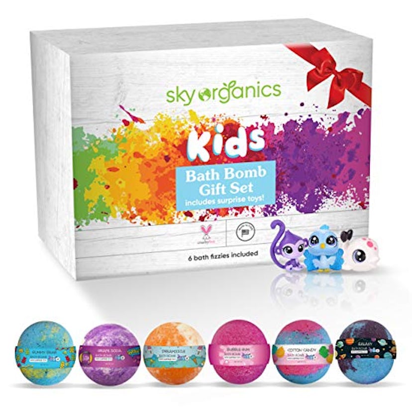 Sky Organics Kids Bath Bombs Gift Set with Surprise Toy