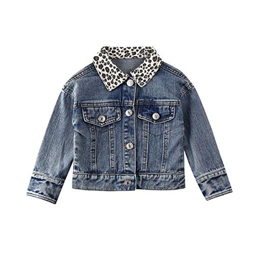 Baby Girls Denim Jackets Leopard Print