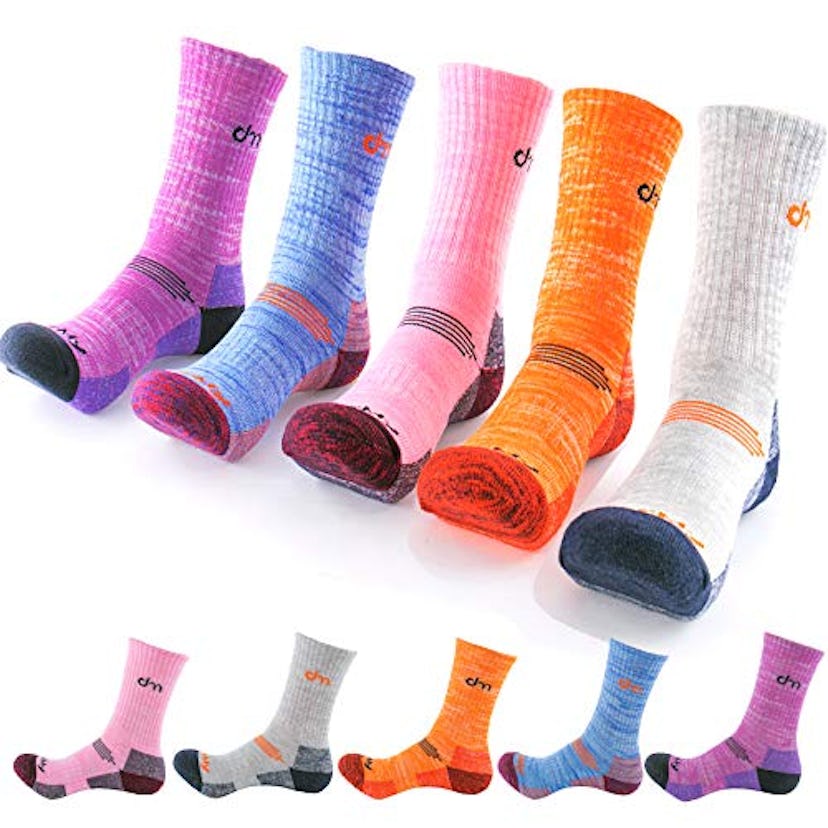 DearMy 5Pack of Women's Multi Performance Cushioned Athletics Hiking Crew Socks