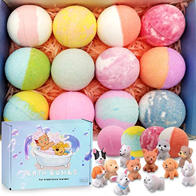 Nasky XL Organic Bath Bombs for Kids with Toys Inside