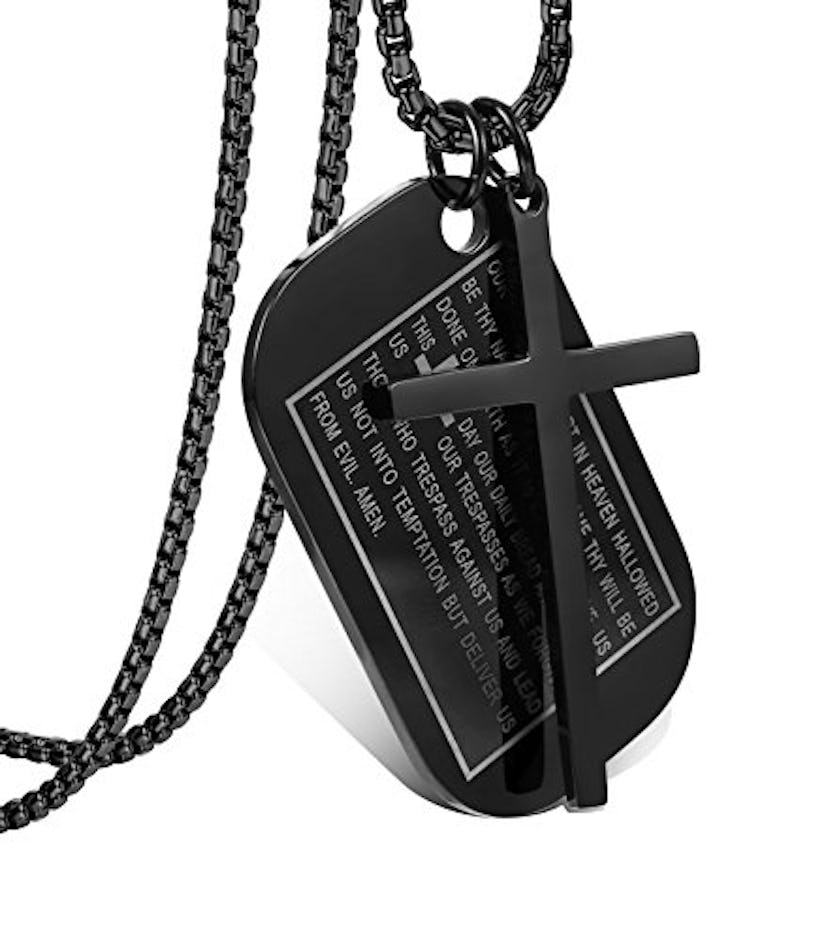 Jstyle Stainless Steel Dog Tags Cross Necklace