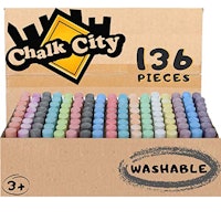 Chalk City Sidewalk Chalk - 136 Pieces