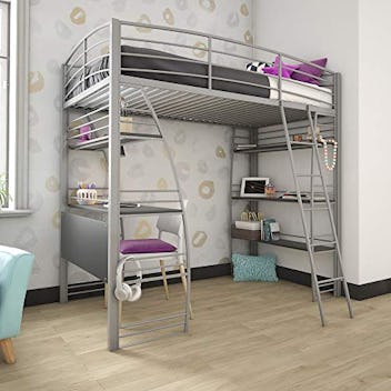 student homework desk DHP Studio Loft Bunk Bed Over Desk